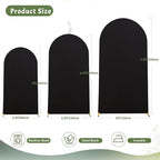 7.2FT Black Arch Backdrop Cover - Polyester Fitted Wedding Arch Stand Covers Round Top Chiara Arch Backdrop Cover for Birthday Party Banquet Photo Background Decoration