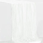 6 Pack White Cheesecloth Table Runner 35x120 Inch 10Ft Rustic Gauze Cheese Cloth Thanksgiving Table Runner Sheer Cheesecloth Table Runners for Wedding Party Bridal Shower Decoration