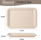 Gezond 50 Pack 14 Inch Disposable Food Trays Eco-friendly Heavy-Duty Large Paper Plates Compostable Sugarcane Platters for Crawfish Lobster Seafood Party Natural