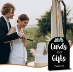Black Cards and Gifts Sign for Wedding, Wedding Engagement Bridal Shower Baby Shower Decor for Reception Reception Party, Weddings Table Acrylic Sign