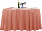 Ascoza 2pack 120 Inch Dusty Pink Round Tablecloth in Washable Polyester Fabric for Wedding/Banquet/Restaurant/Parties
