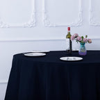 Ascoza 2pack 108 Inch Navy Round Tablecloth in Washable Polyester Fabric for Wedding/Banquet/Restaurant/Parties…