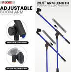 5 Core Tripod Mic Stand Floor Adjustable 18 to 72 Inches Sturdy Boom Arm Holder Microphone Stands Pedestal Para Microfono for Singing - MS 080 SKY D-BLU