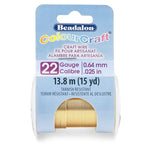 Beadalon ColourCraft Wire, 22 Gauge, Brass Light Color, 20 yd Spool
