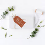 Andaz Press 100-Pack Personalized Thank You for Celebrating with Us Wedding Favor Tags with Bakers Twine Terracotta Line Design Custom Cardstock Wedding Gift Tags for Party Favors 2 x 3.75-Inches