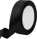 Black Solid Satin Ribbon 1 Inch 25 Yards Solid Polyester Fabric Ribbon for Gift Wrapping Wedding Christmas Baby Shower Birthday Party Decoration Handmade Immortal Flower Craft