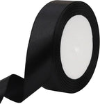 Black Solid Satin Ribbon 1 Inch 25 Yards Solid Polyester Fabric Ribbon for Gift Wrapping Wedding Christmas Baby Shower Birthday Party Decoration Handmade Immortal Flower Craft