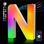 OJQ Light Up Letters LED Letter - Marquee Letters Room Decor Alphabet Letter Music Sync Color Change Colorful - Christmas Birthday Gifts for Girl - Teen Girls Gifts Party Home Wall Decor