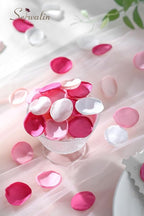 Serwalin 300Pcs Silk Rose Petals Fuschia Flower Petals for Wedding Petals Flower Girl Petals for Christmas Aisle Flower Girl Basket Runner Bridal Shower Table Decor (4 Color Mixes)