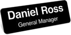 Magnetic Name Tag by My Sign Center - Black and White, Personalized, 1.5x3 Inches, Durable Engravable Impact Material, Made in The USA