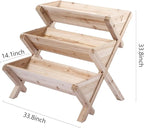 3 Tiers Wooden Vertical Raised Garden Bed with Legs,Planter Raised Beds Kit for Flowers Herbs Vegetables, Natural