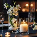 30pcs Glass Vase for Centerpieces, 4,6,7.5,8,10 inch Tall Clear Cylinder Flower Vase Bulk Floating Candle Holder for Wedding Table Home Décor and Party