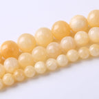 Rice Topaz Stone Beads Gemstone Round Crystal Energy Jade Beads Stone Beads for Jewelry Making DIY Bracelet Necklace Jewelry Making 1 Strand 15.5inch 45PCS 8MM
