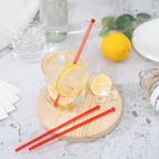 50-PCS Christmas Red Glitter Plastic Swizzle Sticks, Crystal Cake Pops, Cocktail Coffee Drink Stirrers, Stir Sticks for Christmas Party, 7.24 Inch