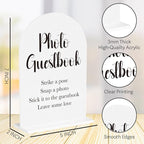 Photo Guest Book Sign for Wedding Acrylic Arch Wedding Bridal Shower Baby Shower Welcome Table Signs for Ceremony and Reception Decor 7 x 5 Inches