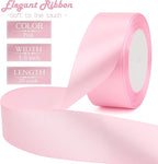 Pink Solid Satin Ribbon 1-1/2 Inch 25 Yards Solid Polyester Fabric Ribbon for Gift Wrapping Wedding Christmas Baby Shower Birthday Party Decoration Handmade Immortal Flower Craft
