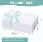 Rinrda 5 Pack Large White Gift Box,13.75"x9"x4.5", Gift Boxes with Magnetic Lids for Presents Closure Gift Packing for Birthday,Christmas, Halloween,Wedding,Bridal Gifts,Mother's Day Gift Packging