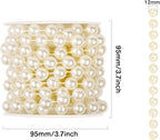 [16.4Feet] Pearl Beads Garland, 12MM 5.4 Yards Faux Pearl Beads String Roll Bulk for DIY Craft Wedding Party Christmas Tree Decoration