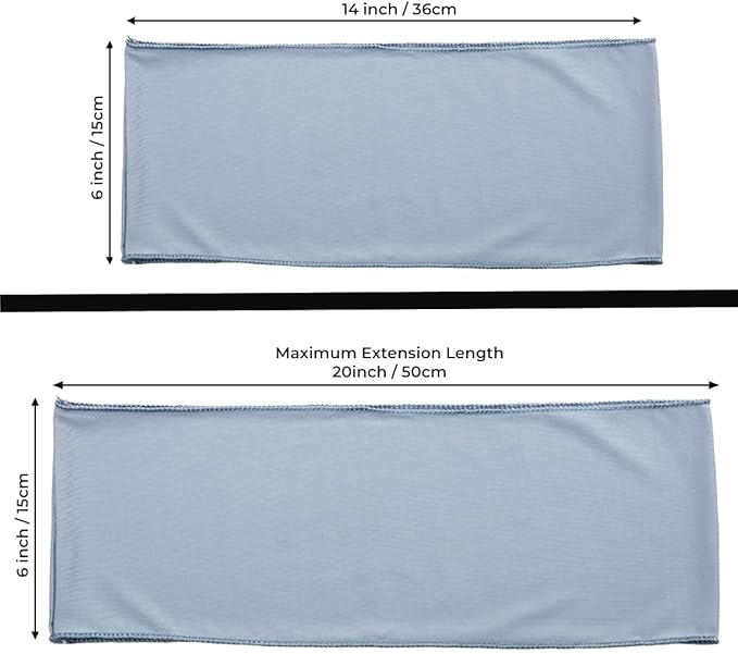 VDS Pack of 100 PCS | Dusty Blue | Spandex Chair Sashes Bows Without Buckle | Stretch Elastic Banquet Universal Folding Chair Band Tie with for Wedding Party Conference Celebration Event Decoration