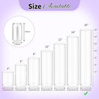 12Pack Glass Cylinder Vases for Centerpieces - 16 Inch Tall Flower Vase for Wedding Decorations, Floating Candle Holder Vase Bulk,Glass Hurricane Candle Holders for Table Shelf, Party, Home Decor
