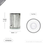 WGV Silver Speckled Tea Light Votive Candle Holder 2.2x2.75, Small Tiny Utility Cylinder Mercury Glass Vase, Home Accent Decor, 1 Pc