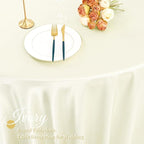 fani 12 Pack 120 Inch Ivory Satin Tablecloth - Premium Bright Silky Round Tablecloth Overlay Smooth Fabric Table Cover, Table Decoration for Wedding Party Banquet Events Restaurant Kitchen Dining