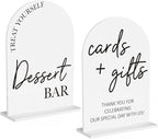 2Pcs Dessert Bar Sign Cards and Gifts Signs for Wedding Engagement Party Bridal Shower Baby Shower Table Desk Acrylic Decor