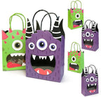 Cheerland Monster Gift Bags Halloween Goodie Bag Monster Party Favors Bag Summerween Candy Treats Paper Goody Bags Cartoon Themed Birthday Party Decorations Treat Inc Kids Theme Party Supplies 4 Pcs