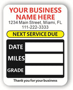 Custom Oil Change Stickers with Your Business Name - Auto Maintenance Service Reminder for Cars Vehicles Trucks Personalized Oil Change Stickers for Windshield 2 Inches（10-10000 pcs）