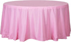 Efavormart Round Tablecloth, 120 Inch Stain & Wrinkle Resistant Washable Table Cloth, Decorative Polyester Fabric Table Cover for Banquet, Wedding, Dining - Pink