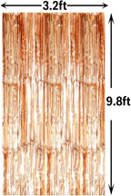 GOER 3.2 ft x 9.8 ft Metallic Tinsel Foil Fringe Curtains Party Photo Backdrop Party Streamers for Birthday,Graduation,New Year Eve Party Decorations Wedding Decor (3 Packs,Champagne Gold)