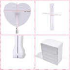 12 Pcs Decorative Paper Folding Hand Fans Handheld,White Heart Foldable Wedding Fans Chinese and Japanese Fans Bulk for Bridal Guest Church Party Favors Dancing Birthday DIY