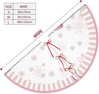 Let It Snow Snowman Christmas Tree Skirt 36 Inches, Pink Snowflake Tree Skirt, Winter Xmas Tree Mat for Home Party Holiday Indoor Outdoor Decorations (Pink, 36in)