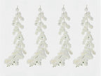 4 Pcs White Artificial Rose Vine Hanging Fake Flowers Garland for Wedding Anniversary Birthday Party Background Arch Garden Home Wall Room Decor