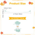 150-Pack Flower Stamens for Crafts, 5mm Double Heads Artificial Pearl Floral Pistil Mini Flower Pollens Stamens for DIY Making/Wedding/Scrapbook Decoration [Light Blue]