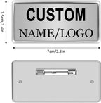 Custom Name Tags ID Badges with Logo Name Personalized Name Badges Custom Name Tag ID Badge with Pin Backing Customizable Name Tag for Business Offices Stores Restaurant, 1.5x2.8 in, 5PCS