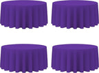 BRILLMAX 4 Pack Purple Round Tablecloths 132 Inch - Circle Bulk Linen Polyester Fabric Washable Table Cloth Cover for Wedding Reception Banquet Birthday Party Buffet Restaurant