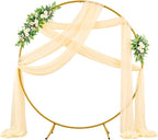 Wedding Arch Draping Fabric Backdrop 2 Panel 30" x 19Ft Champagne Drapes Curtains for Wedding Reception Sheer Tulle Backdrop Curtain for Ceremony Birthday Party Baby Shower Arbor Ceiling Decorations