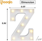 Pooqla LED Marquee Letter Lights Sign, Light Up Alphabet Letter for Home Party Wedding Decoration Z