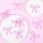 20 Pcs Pink Bow Drink Markers,Bows Drink Tags Coquette,Acrylic Bow Wine Glass Charms for Bachelorette Birthday Wedding Coquette Tasting Party Decor Accessory