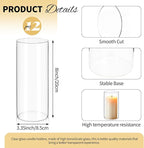 12Pack Glass Cylinder Vases for Centerpieces - 8 Inch Tall Flower Vase for Wedding Decorations, Floating Candle Holder Vase Bulk,Glass Hurricane Candle Holders for Table Shelf, Party, Home Decor