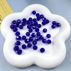 100 PCS 8mm Crystal Glass Beads Round Multiple Faceted Loose Spacer Glass Beads for DIY Handcrafte Bracelet Necklace Earring Jewelry Making(Sapphire)