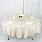 Efavormart Round Tablecloth, 90 Inch Stain & Wrinkle Resistant Washable Table Cloth, Decorative Polyester Fabric Table Cover for Banquet, Wedding, Dining- Beige