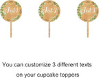 Custom Cupcake Toppers Cake Decorations in Wood for Wedding Engagement Baby Shower Birthday Party etc. (Design B / 12 PCS)