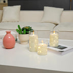 Aignis Flickering Flameless Candles Battery Operated Candles LED Candles with Remote Timer for Home/Wedding/Birthday/Holiday Decor, Warm White 3D Flame Set of 3 (D3 xH4 5" 6")