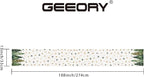 GEEORY Christmas Table Runner 13x108 Inch, Xmas Tees Snowflakes Holiday Decorative Farmhouse Table Decoration for Kitchen Dinning, Indoor Outdoor Dinner Party Decor (Light Green) GT166-108