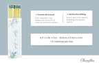 10 Boxes - Customized Matchboxes Colorful Tips (Wedding Design #5, 4" Matchboxes) (4" Matchsticks, Wedding Design #5)