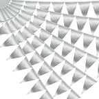 20M/65FT Silver Triangle Pennant Banner Flag Metallic Fabric Bunting Garland for Christmas Graduation Wedding Engagement Anniversary Bachelorette Birthday Bridal Shower Valentines Hen Party Supplies