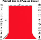 5x7FT Red Screen Backdrop Background for Photography, Photo Backdrop Props for Photoshoot, Party, Video