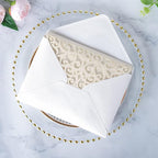 ponatia 5.12 x 7.2 Ivory Laser Cut Wedding Invitations, Trifold Laser Cut Invitation Pockets with Envelopes for Wedding Bridal Shower Engagement Quinceanera Invitations (20PCS No Inner Sheet)